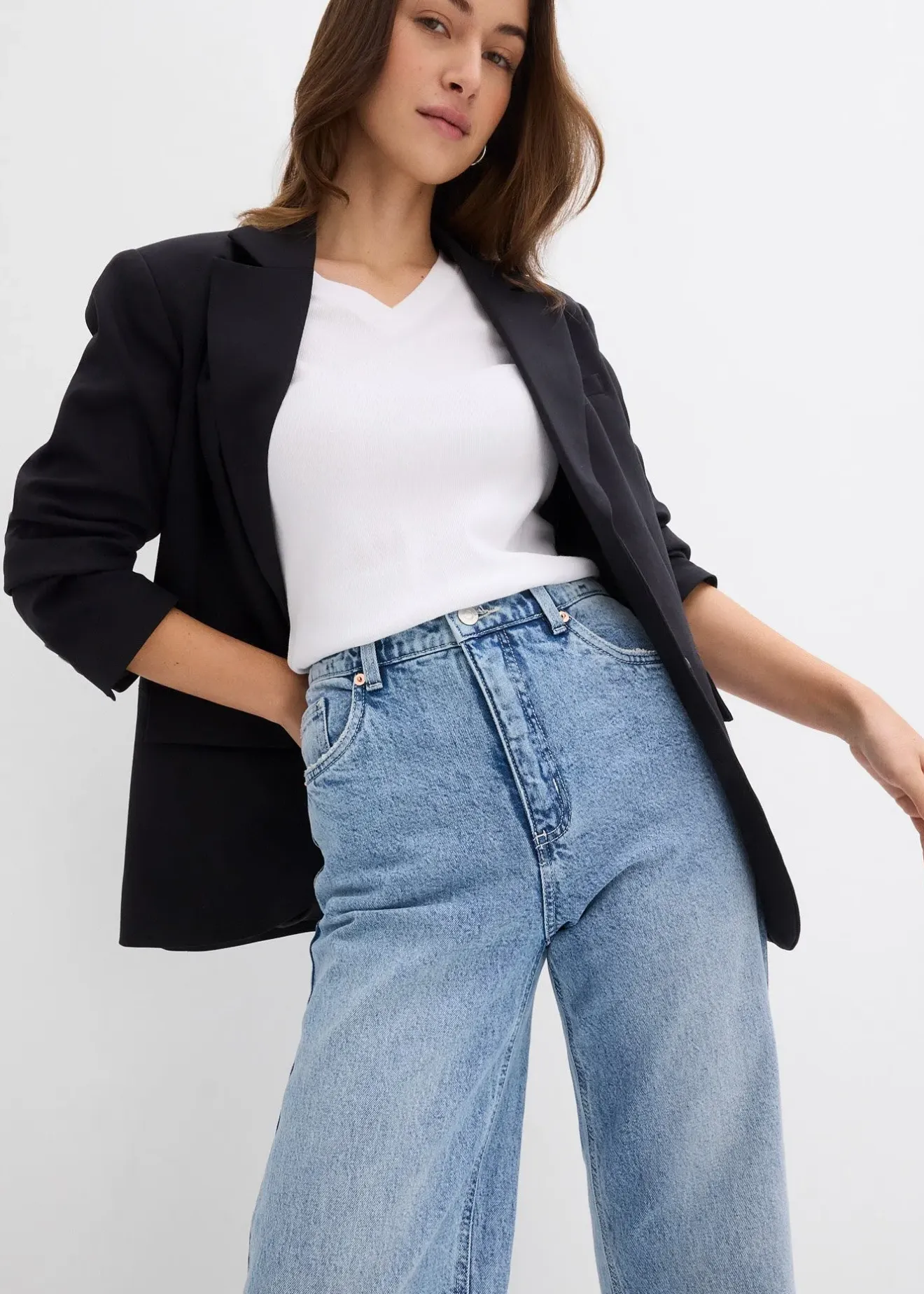 bonprix Lot de 2 T-shirts côtelés|Femme Basiques|T-Shirts & Tops