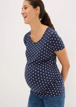 bonprix Lot de 2 T-shirts de grossesse en coton|Femme Femme Enceinte