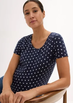 bonprix Lot de 2 T-shirts de grossesse en coton|Femme Femme Enceinte