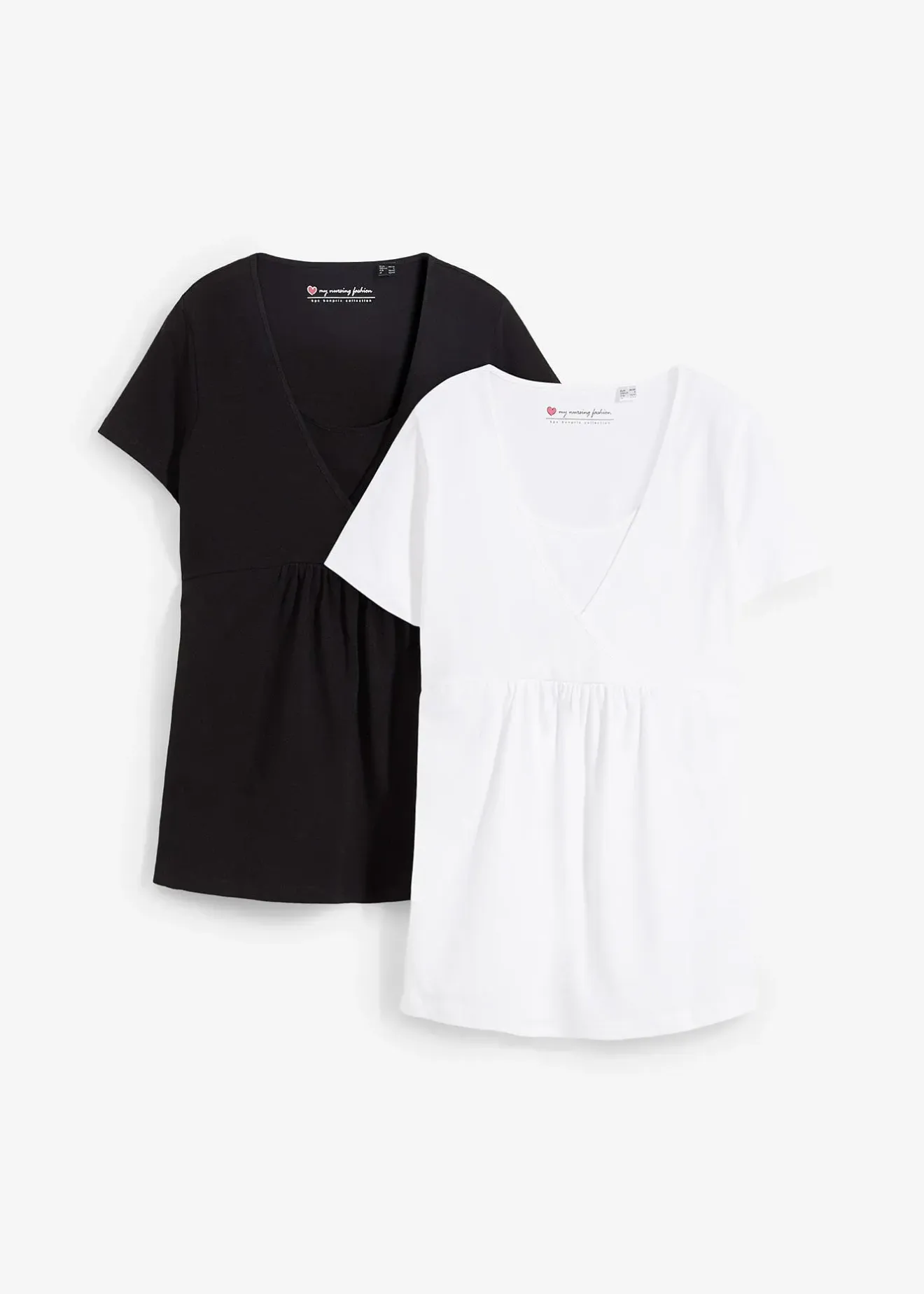 bonprix Lot de 2 T-shirts de grossesse et d’allaitement|Femme Femme Enceinte