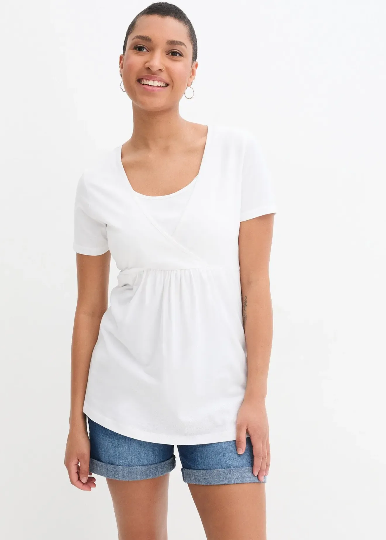 bonprix Lot de 2 T-shirts de grossesse et d’allaitement|Femme Femme Enceinte