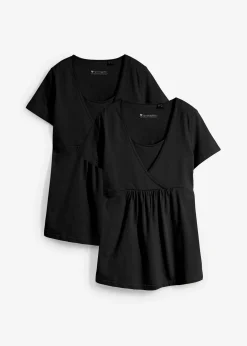 bonprix Lot de 2 T-shirts de grossesse et d’allaitement|Femme Femme Enceinte