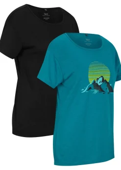 Femme bonprix Vêtements De Plein Air|Vêtements De Sport|Lot de 2 T-shirts de sport à séchage rapide