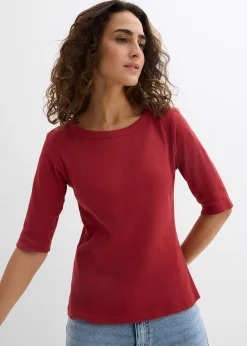 bonprix Lot de 2 t-shirts en coton côtelé|Femme Basiques|T-Shirts & Tops