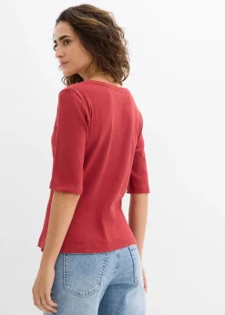 bonprix Lot de 2 t-shirts en coton côtelé|Femme Basiques|T-Shirts & Tops