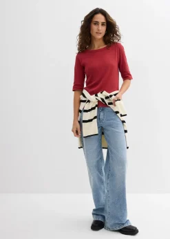 bonprix Lot de 2 t-shirts en coton côtelé|Femme Basiques|T-Shirts & Tops