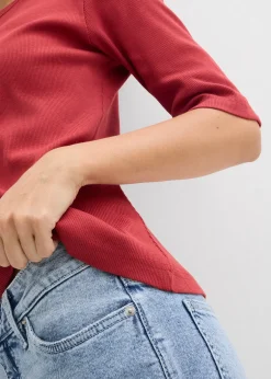 bonprix Lot de 2 t-shirts en coton côtelé|Femme Basiques|T-Shirts & Tops