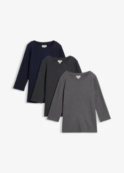 bonprix Lot de 3 T-shirts en jersey coton épais|Femme Basiques|T-Shirts & Tops