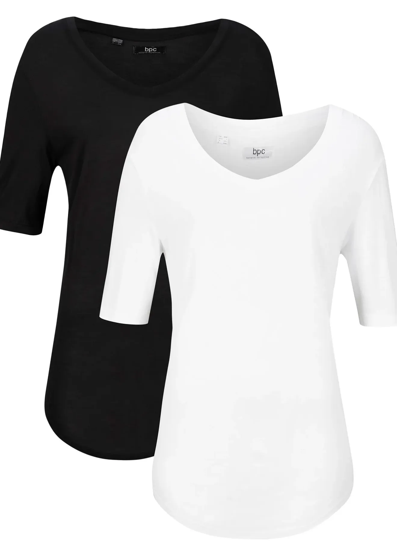 Femme bonprix Basiques|T-Shirts & Tops|Lot de 2 t-shirts en viscose doux