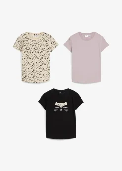 bonprix Lot de 3 T-shirts fille 100% coton|Enfant Vêtements Enfant|Filles 9-16 Ans·Lot De 2 Articles Et Plus