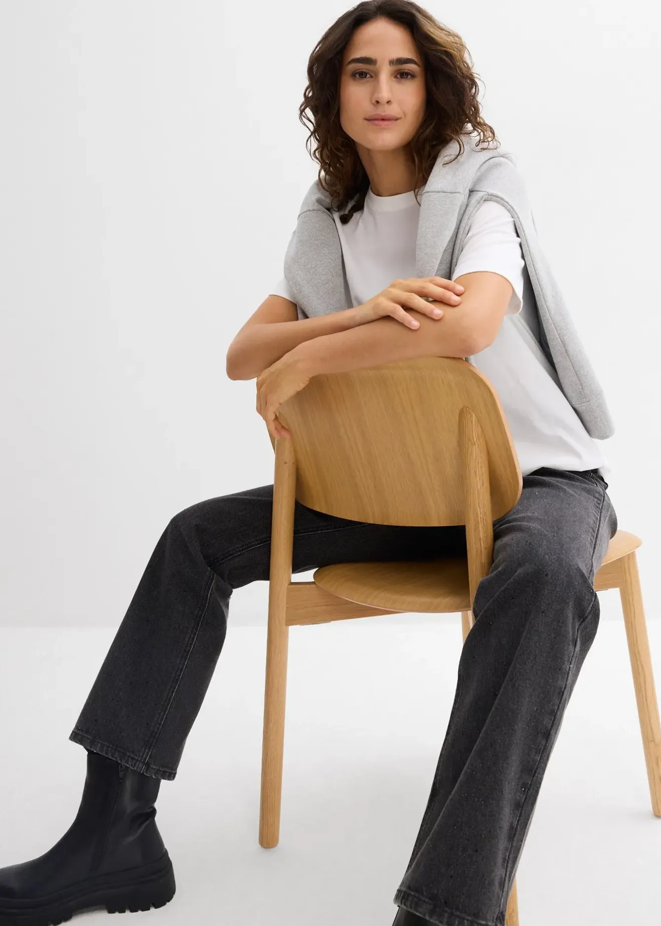 bonprix Lot de 2 T-shirts longs 100% coton|Femme Basiques|T-Shirts & Tops