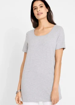 bonprix Lot de 2 T-shirts longs basiques, manches courtes|Femme Basiques|T-Shirts & Tops