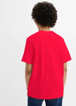 bonprix Lot de 5 T-shirts longs et amples à col V|Femme Basiques|T-Shirts & Tops