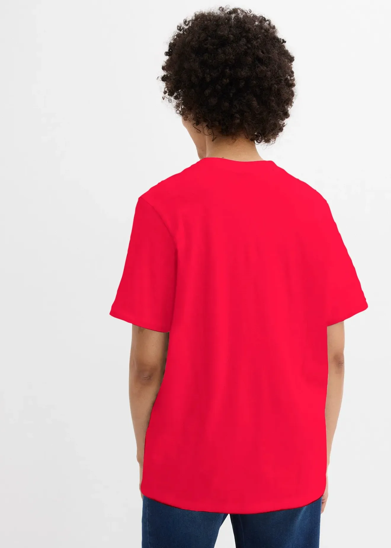 bonprix Lot de 5 T-shirts longs et amples à col V|Femme Basiques|T-Shirts & Tops