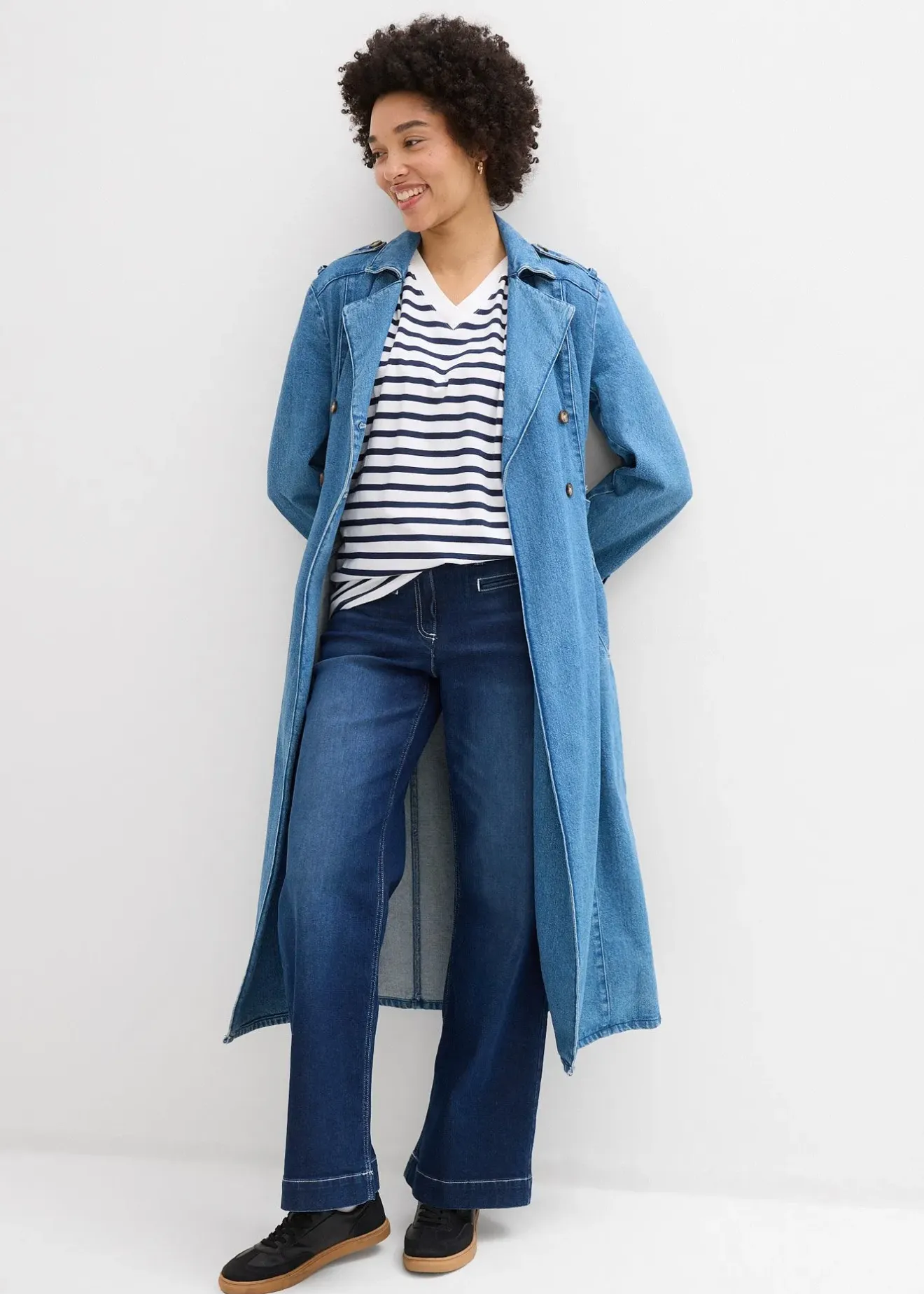 bonprix Lot de 5 T-shirts longs et amples à col V|Femme Basiques|T-Shirts & Tops