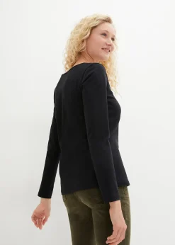 bonprix Lot de 2 T-shirts manches longues près du corps|Femme Basiques|T-Shirts & Tops