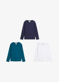 bonprix Lot de 3 T-shirts manches longues coton|Enfant Vêtements Enfant|Garçons 9-16 Ans·Lots De 2 Articles Et Plus