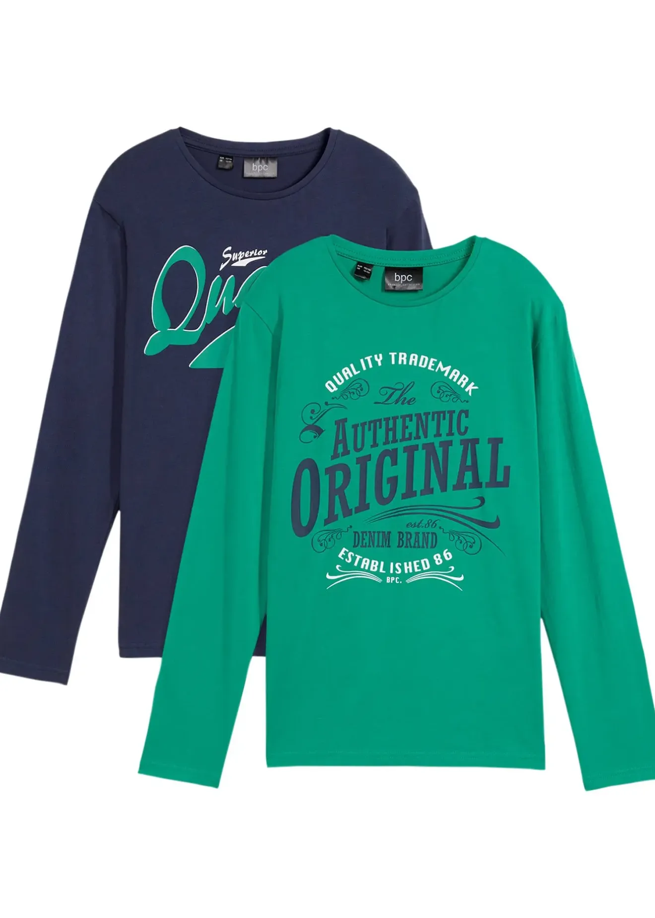 bonprix Lot de 2 t-shirts manches longues coton garçon|Enfant Vêtements Enfant|Garçons 9-16 Ans·Lots De 2 Articles Et Plus