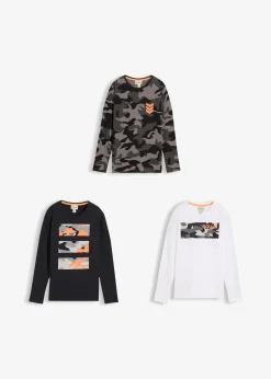 Enfant bonprix Vêtements Enfant|Garçons 9-16 Ans·Lots De 2 Articles Et Plus|Lot de 3 T-shirts manches longues 100% coton