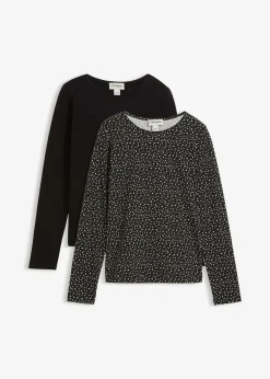 Femme bonprix Basiques|T-Shirts & Tops|Lot de 2 T-shirts manches longues