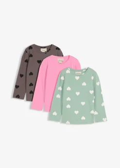 bonprix Lot de 3 T-shirts manches longues en coton extensible|Enfant Vêtements Enfant|Filles 2-8 Ans·Lot De 2 Articles Et Plus