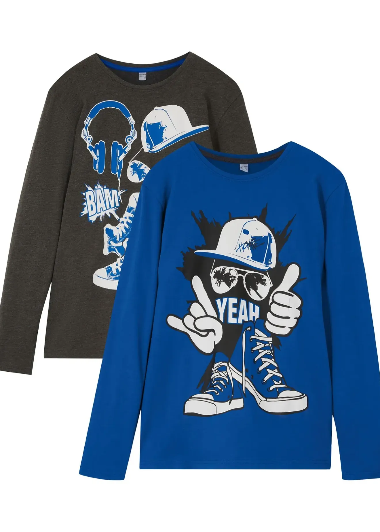 bonprix Lot de 2 T-shirts manches longues coton|Enfant Vêtements Enfant|Garçons 9-16 Ans·Lots De 2 Articles Et Plus