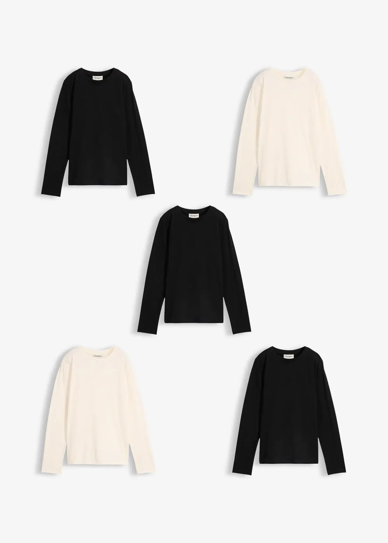 Enfant bonprix Vêtements Enfant|Filles 9-16 Ans·Lot De 2 Articles Et Plus|Lot de 5 T-shirts manches longues 100% coton