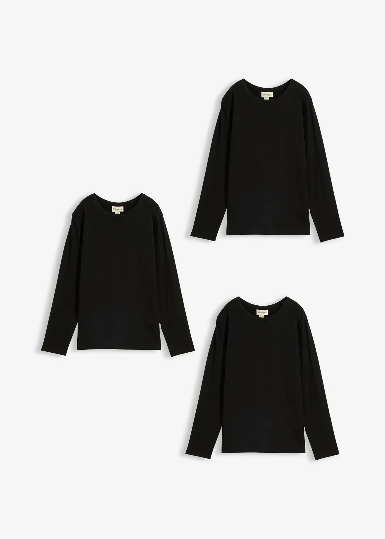 bonprix Lot de 3 T-shirts manches longues coton|Enfant Vêtements Enfant|Garçons 9-16 Ans·Lots De 2 Articles Et Plus