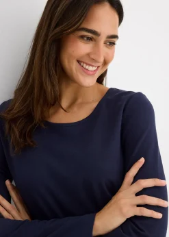 bonprix Lot de 2 T-shirts manches longues|Femme Basiques