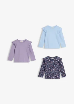 bonprix Lot de 3 T-shirts manches longues 100% coton|Enfant Vêtements Enfant|Filles 2-8 Ans·Lot De 2 Articles Et Plus