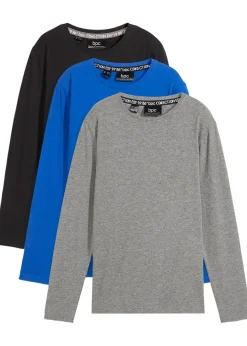 Enfant bonprix Vêtements Enfant|Garçons 9-16 Ans·Lots De 2 Articles Et Plus|Lot de 3 T-shirts manches longues coton