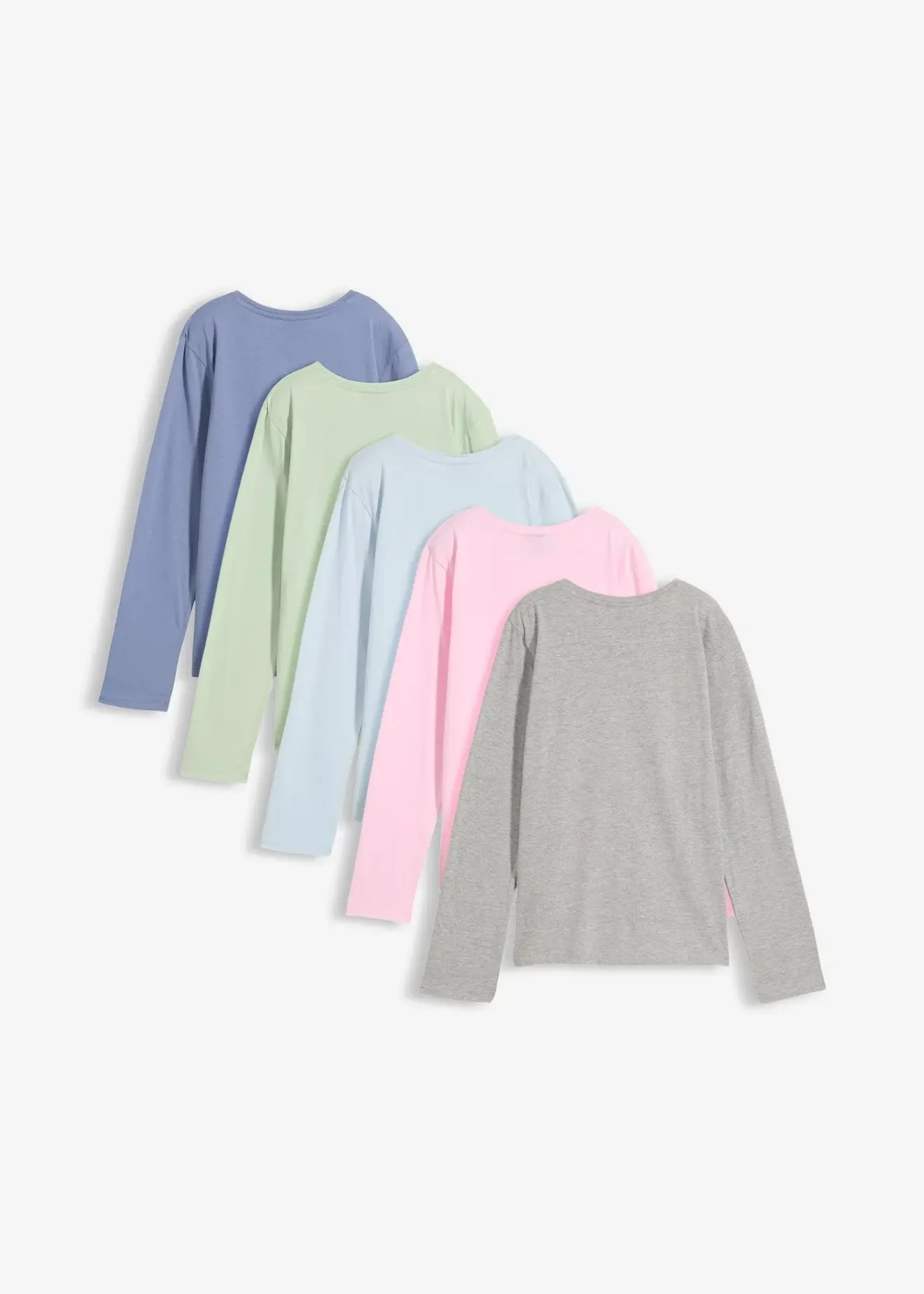 bonprix Lot de 5 T-shirts manches longues 100% coton|Enfant Vêtements Enfant|Filles 9-16 Ans·Lot De 2 Articles Et Plus