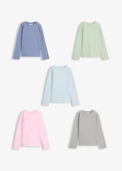 bonprix Lot de 5 T-shirts manches longues 100% coton|Enfant Vêtements Enfant|Filles 9-16 Ans·Lot De 2 Articles Et Plus