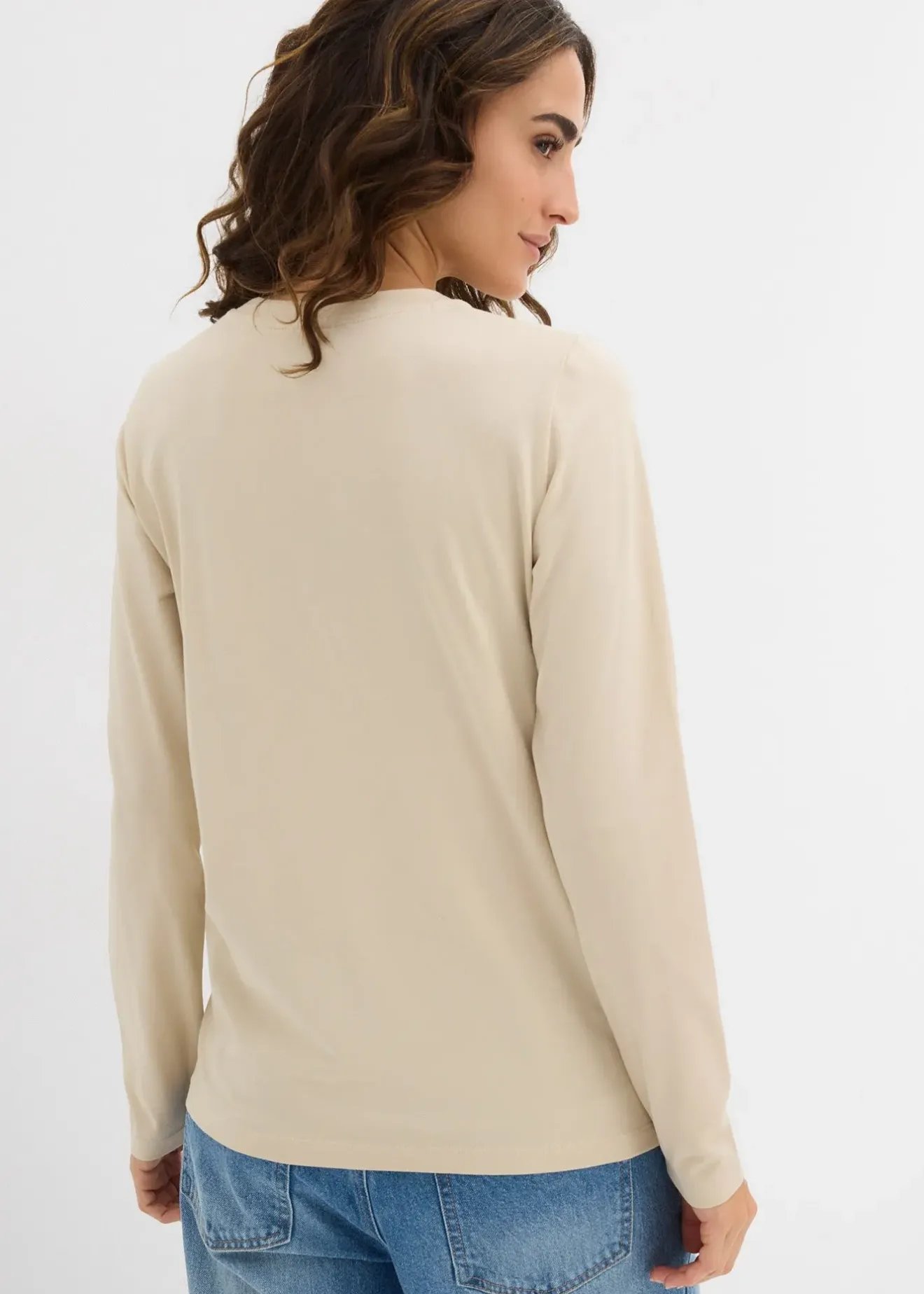 bonprix Lot de 2 T-shirts manches longues slim|Femme Basiques|T-Shirts & Tops