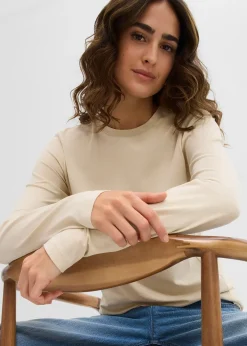 bonprix Lot de 2 T-shirts manches longues slim|Femme Basiques|T-Shirts & Tops