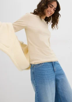 bonprix Lot de 2 T-shirts manches longues slim|Femme Basiques|T-Shirts & Tops