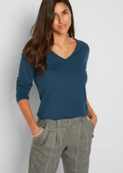 Femme bonprix Basiques|T-Shirts & Tops|Lot de 2 T-shirts manches longues près du corps