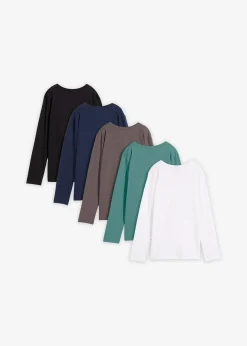 bonprix Lot de 5 T-shirts manches longues|Enfant Vêtements Enfant|Garçons 9-16 Ans·T-Shirts