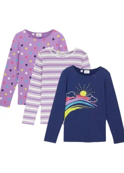 bonprix Lot de 3 T-shirts manches longues 100% coton|Enfant Vêtements Enfant|Filles 2-8 Ans·Lot De 2 Articles Et Plus
