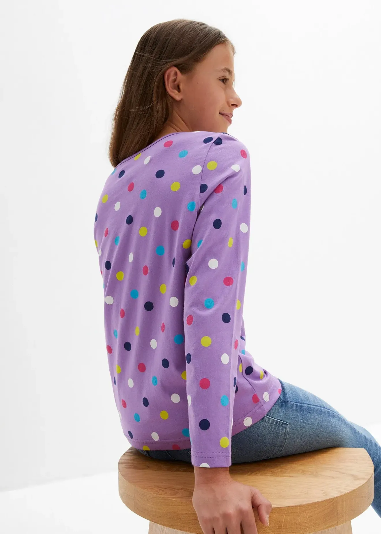 bonprix Lot de 3 T-shirts manches longues 100% coton|Enfant Vêtements Enfant|Filles 2-8 Ans·Lot De 2 Articles Et Plus