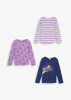 bonprix Lot de 3 T-shirts manches longues 100% coton|Enfant Vêtements Enfant|Filles 2-8 Ans·Lot De 2 Articles Et Plus