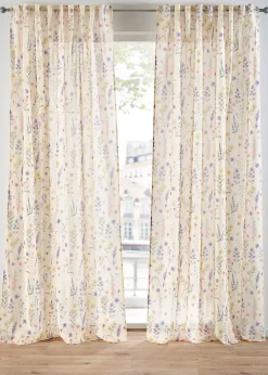 bonprix Lot de 2 voilages à l'imprimé floral| Salon·Rideaux & Voilages|Voilages