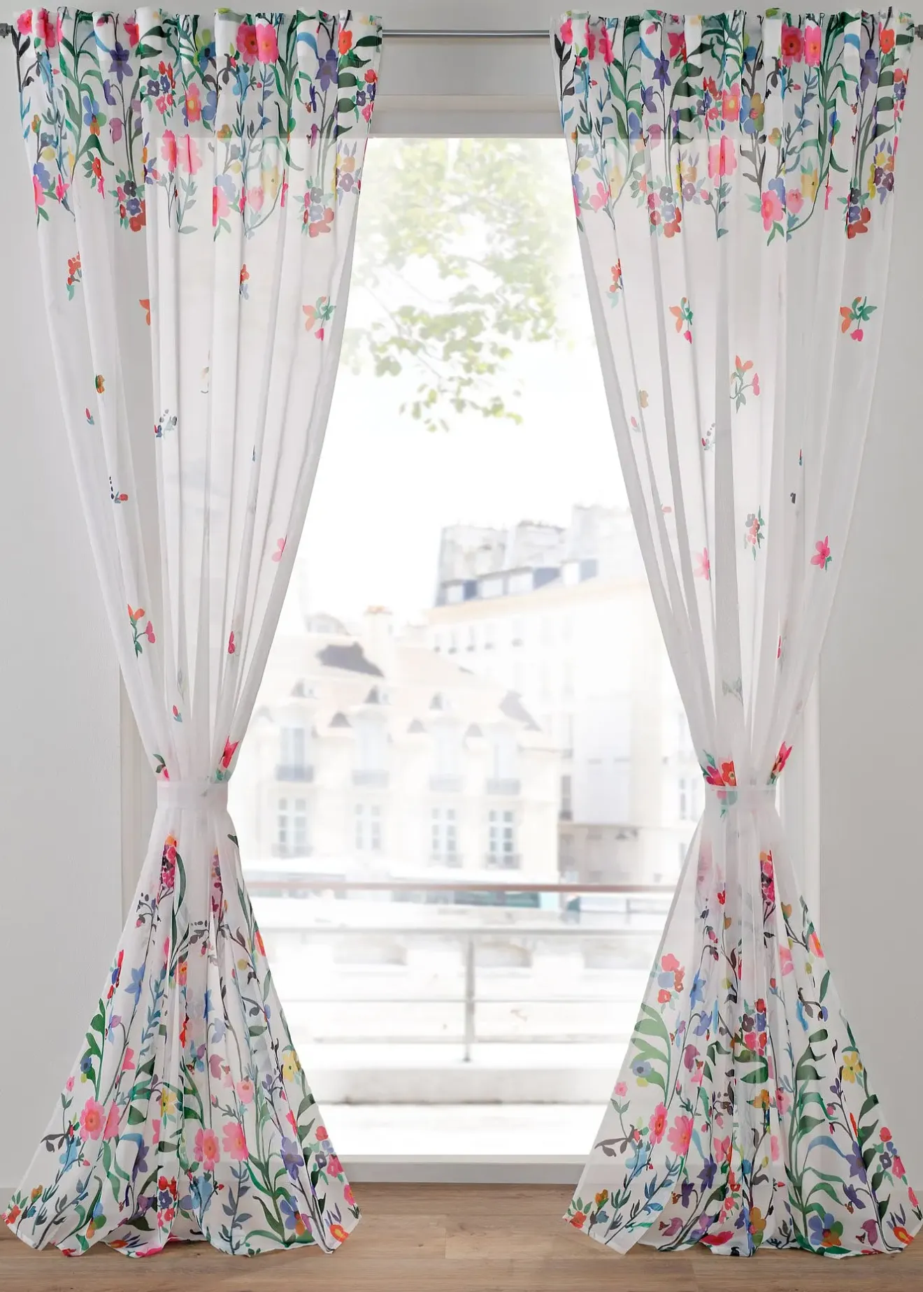 bonprix Salon·Rideaux & Voilages|Voilages|Lot de 2 voilages imprimé floral incl. embrasse