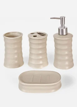 bonprix Lot de 4 accessoires de salle de bain| Accessoires Déco
