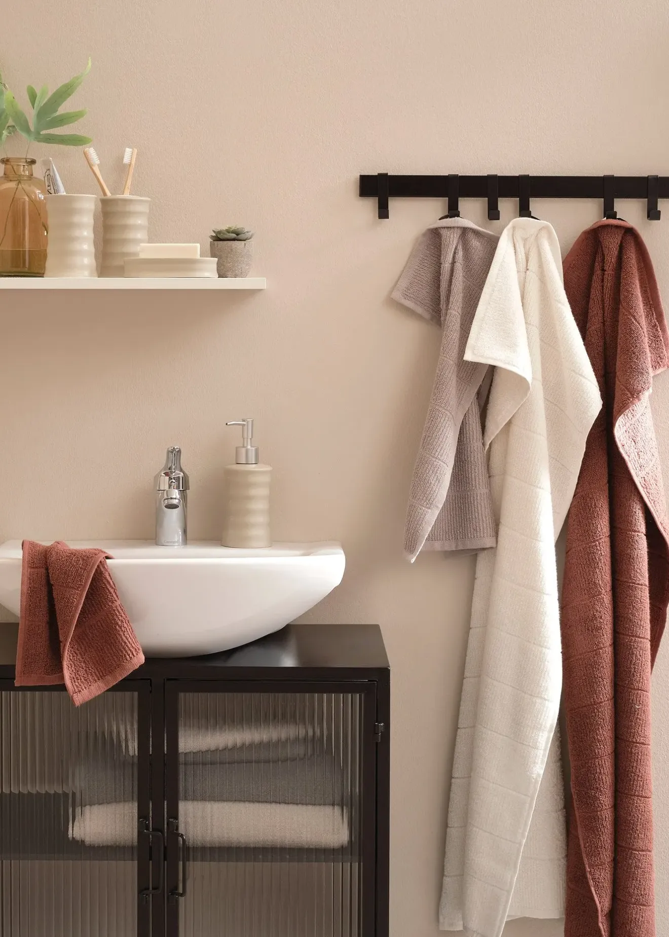 bonprix Lot de 4 accessoires de salle de bain| Accessoires Déco