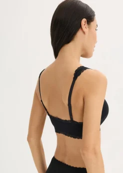 Femme bonprix Lingerie Coton|Soutiens-Gorge|Lot de 2 brassières coton avec dentelle