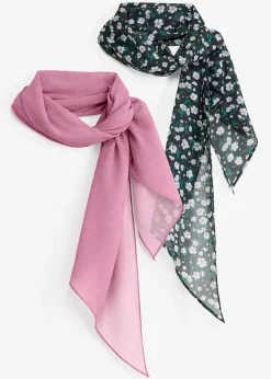 bonprix Lot de 2 foulards à motif floral|Femme Écharpes & Foulards