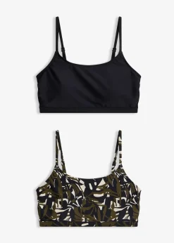 Femme bonprix Bikinis|Maillots Séparables|Lot de 2 hauts de bikini bustier, uni et imprimé