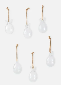 bonprix Lot de 6 lapins à suspendre en verre| Décoration Murale|Accessoires Déco