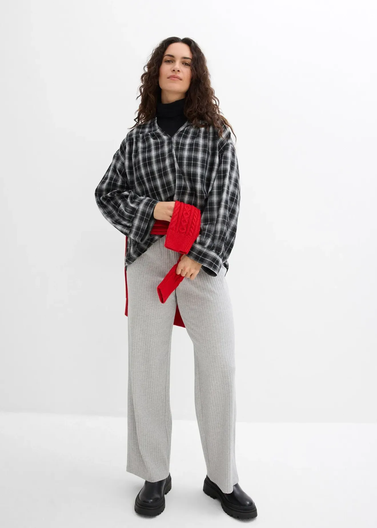 bonprix Lot de 2 pantalons en jersey côtelé|Femme Pantalons